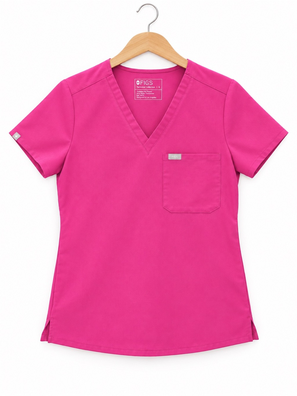 FIGS Women's Catarina One-Pocket Scrub Top size small color raspberry sorbet